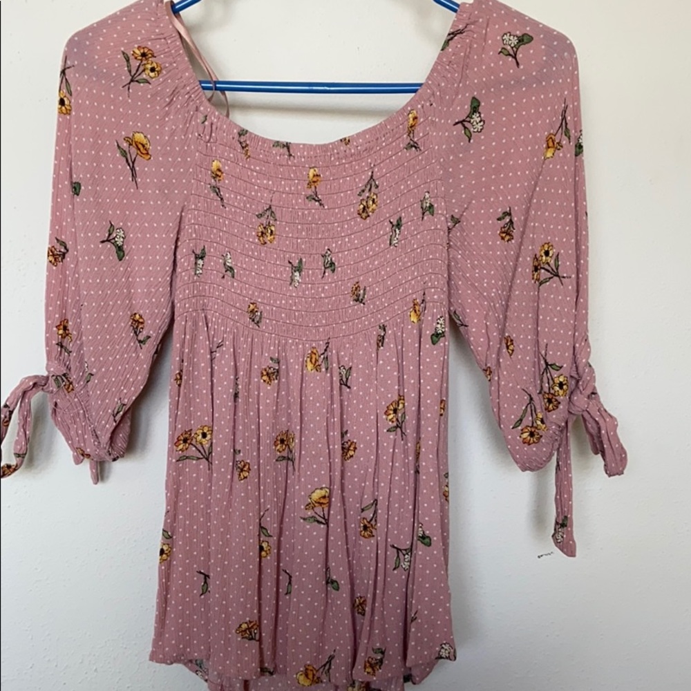 Dusty Rose off the shoulder top